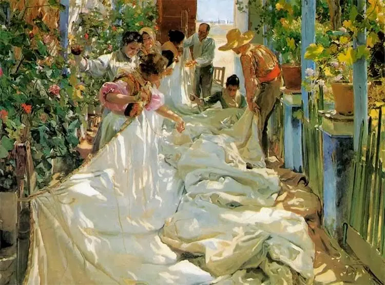 Joaquín Sorolla - Cociendo la Vela